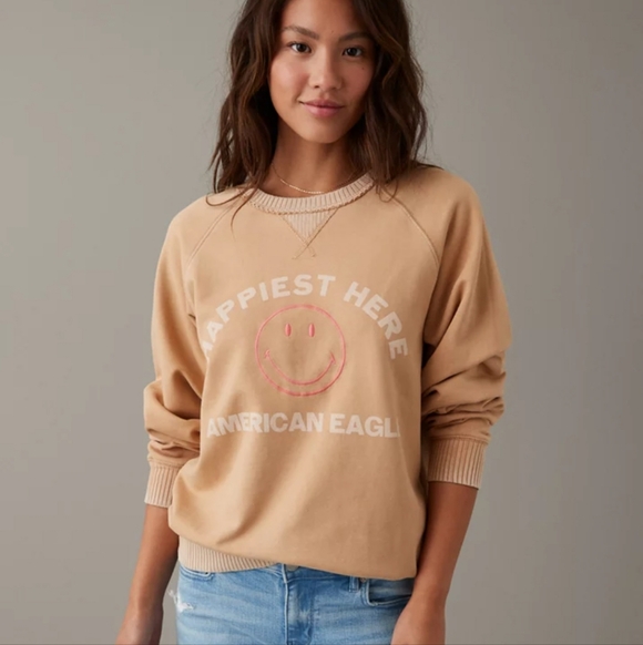 American Eagle Funday Graphic Raglan-Sleeve Sweatshirt - Picture 9 of 9